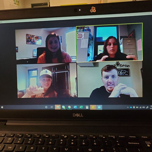 Minnick School students video chat with teachers and staff
