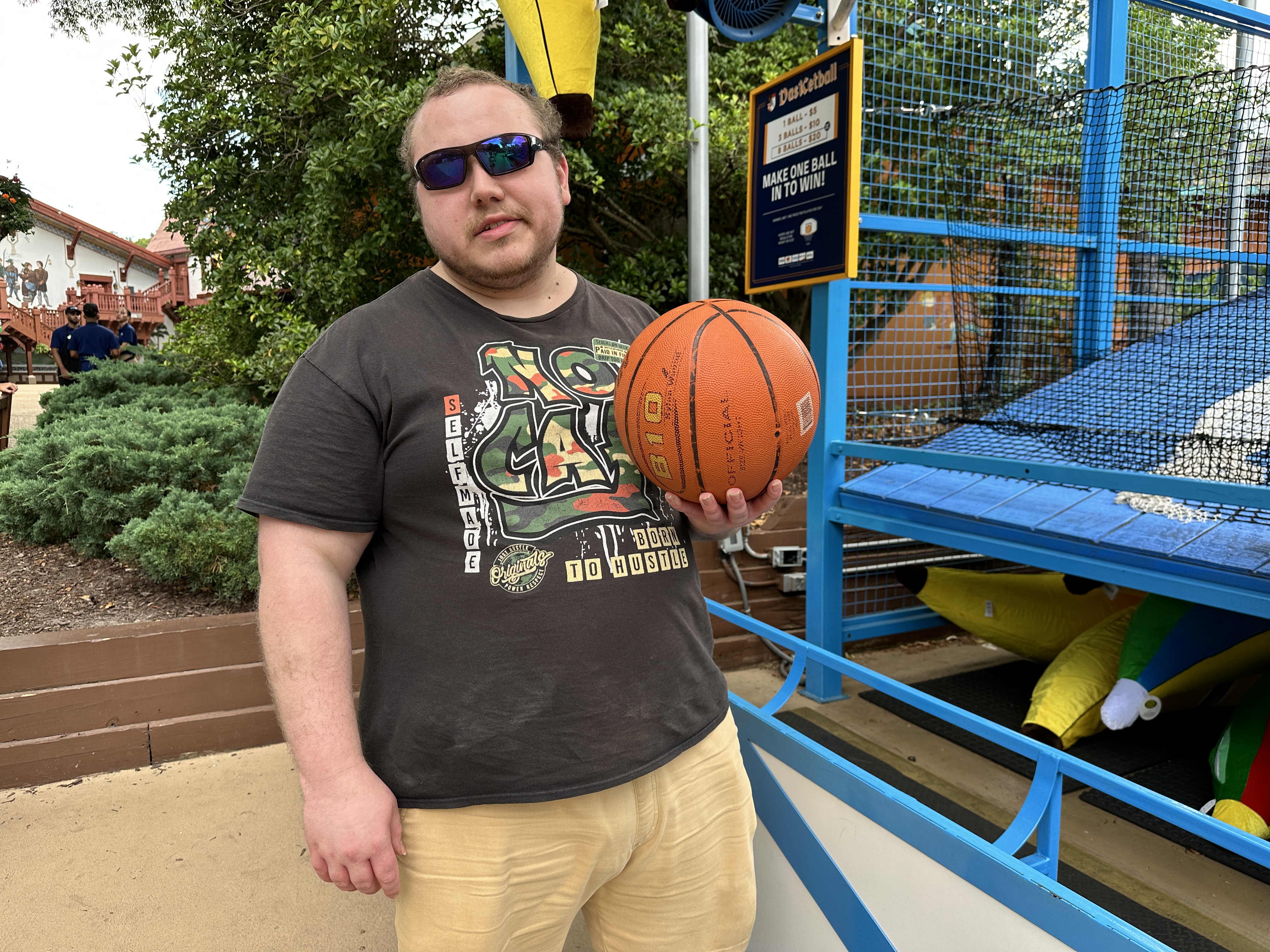Brandon plays basketball