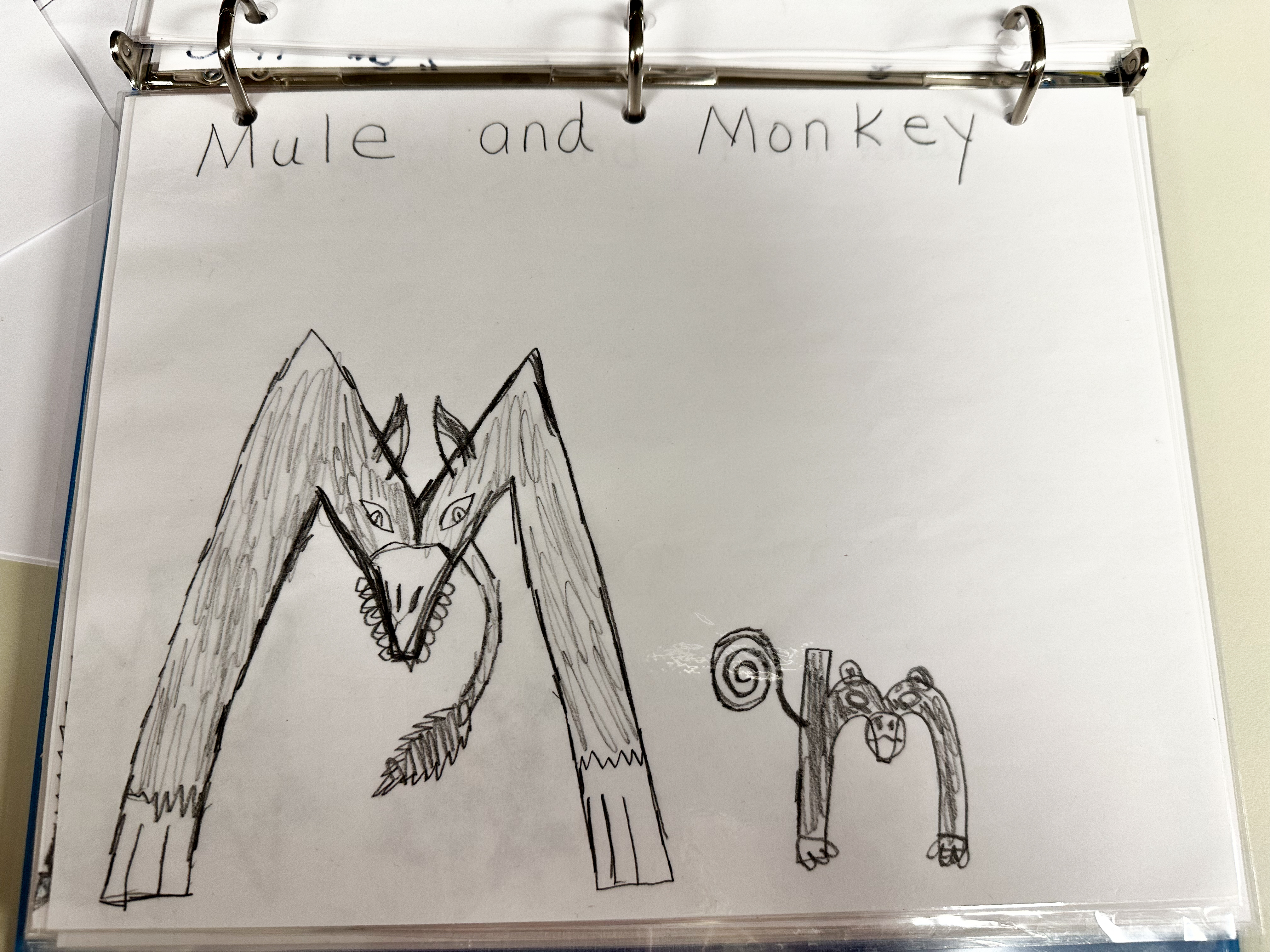 Robert Woody's illustration of Mule and Monkey
